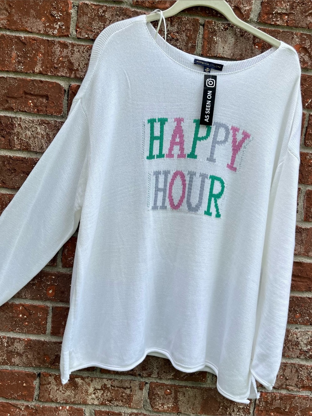 Adrienne Vittadini White Summer Happy
Hour Sweater Size IX